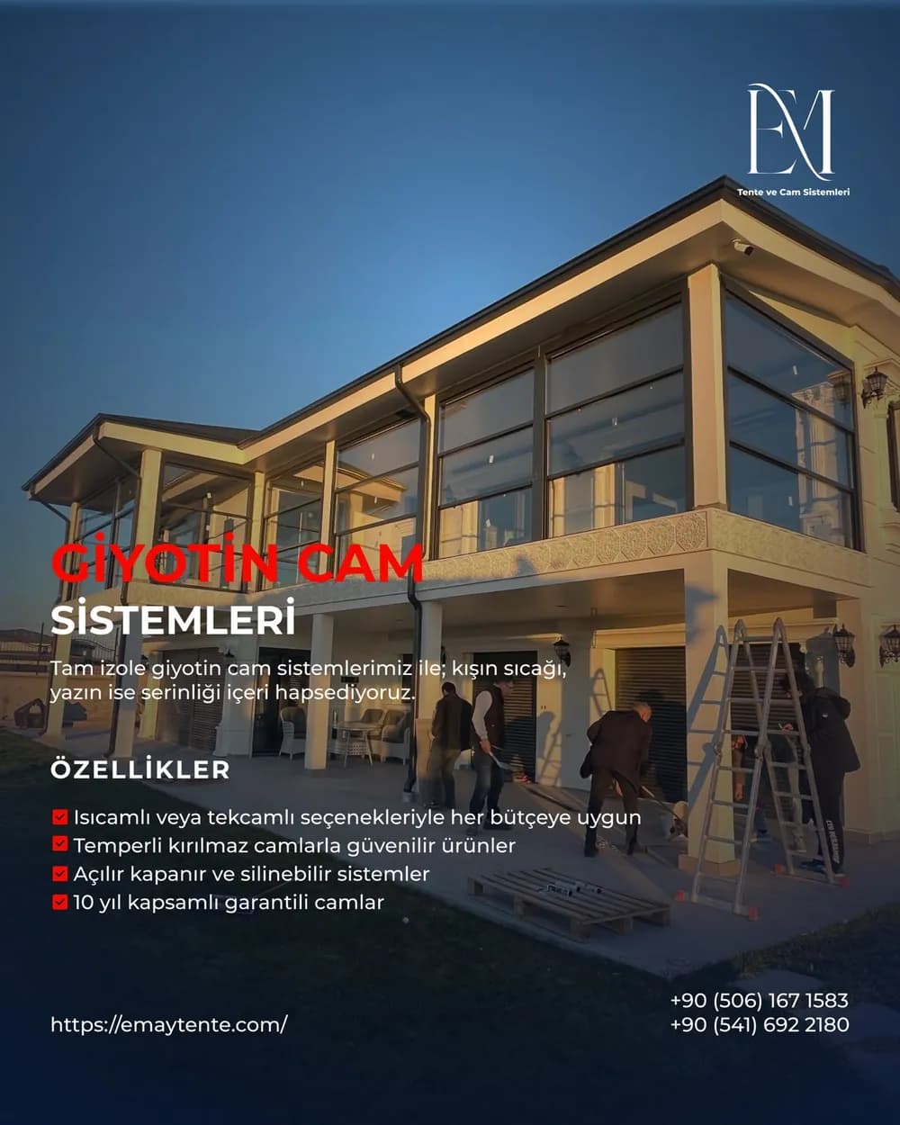 Giyotin Cam bilgi kartı. Aynı özellikler Giyotin Cam sayfasında yazılı olarak da var.