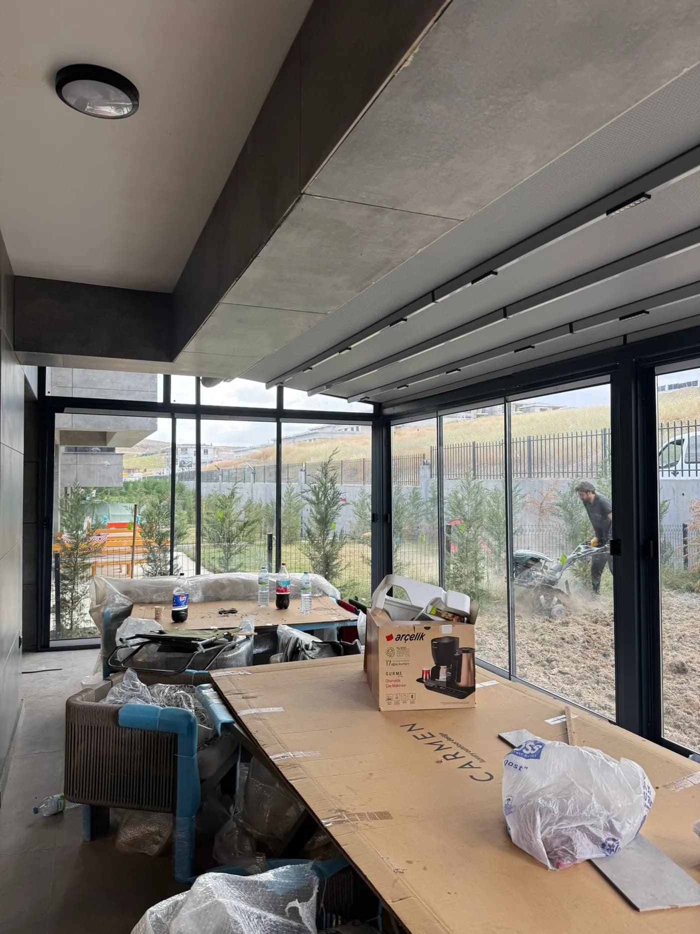 Pergola Tente + Sürme Cam uygulaması. Bağlıca, Ankara